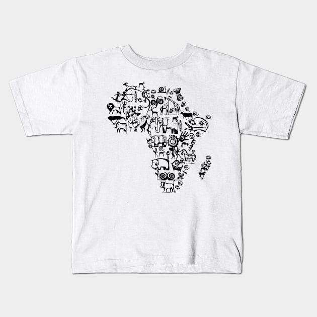 Abstract African Continent Kids T-Shirt by irfankokabi